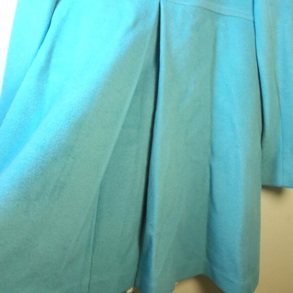 Vintage Banana Republic Full Length Wool Coat Lt Blue w/Floral Lining Epaulets - Picture 10 of 11